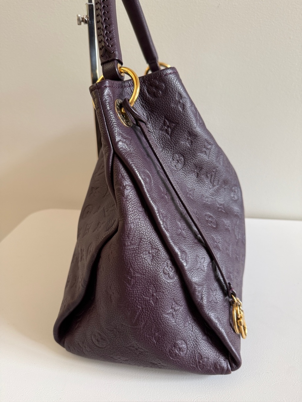 LOUIS VUITTON Artsy MM Monogram Empreinte Leather Shoulder Bag Handbag Purple - Picture 6 of 13